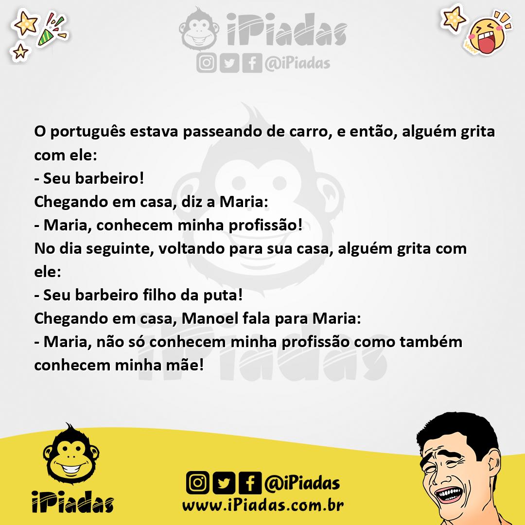 Ilustração da piada Português conhecido no iPiadas