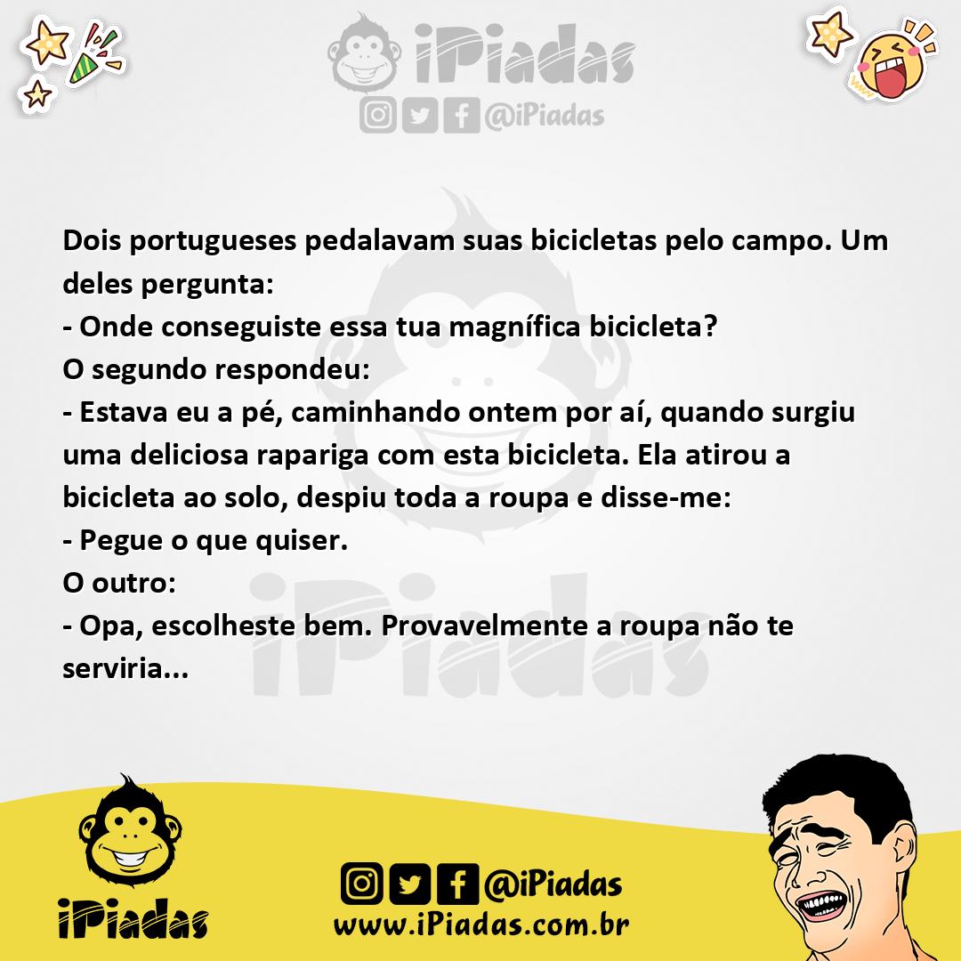 Ilustração da piada Português e a bike no iPiadas