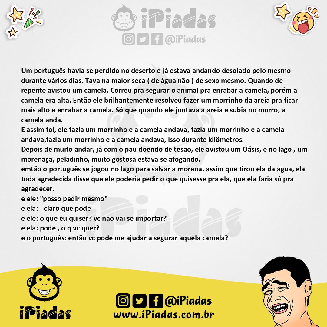 Ilustração da piada Português e a camela no iPiadas
