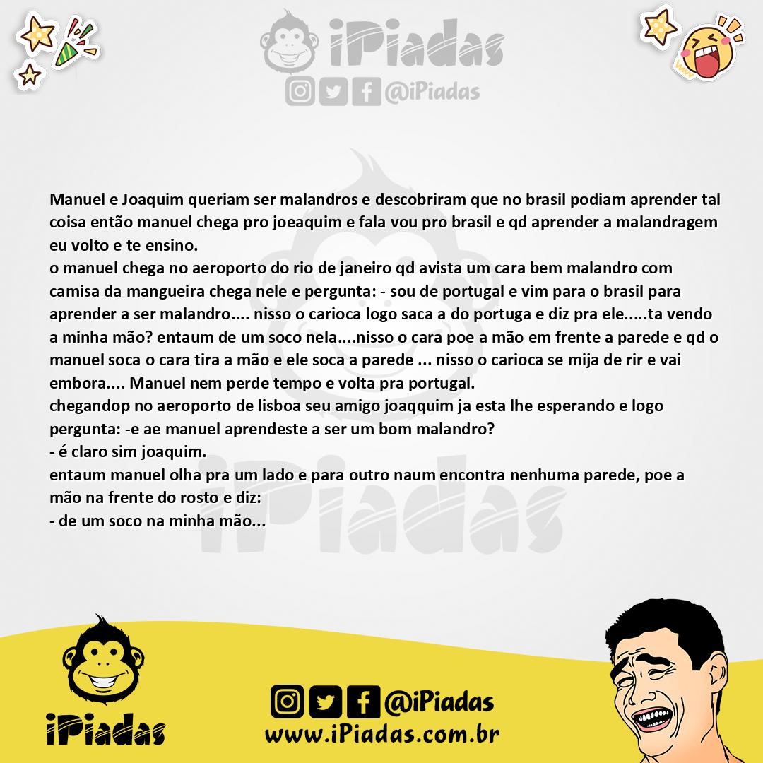 Ilustração da piada Português Malandro no iPiadas
