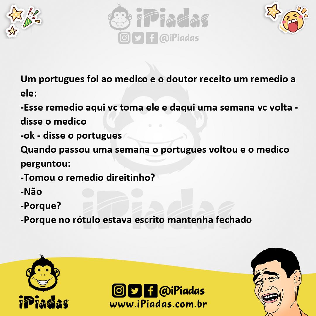 Ilustração da piada Português na farmácia no iPiadas