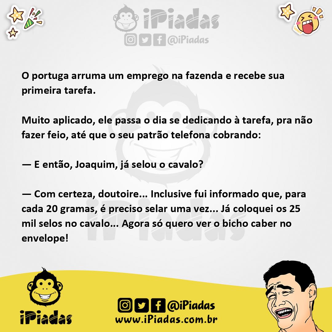 Ilustração da piada Português na fazenda no iPiadas