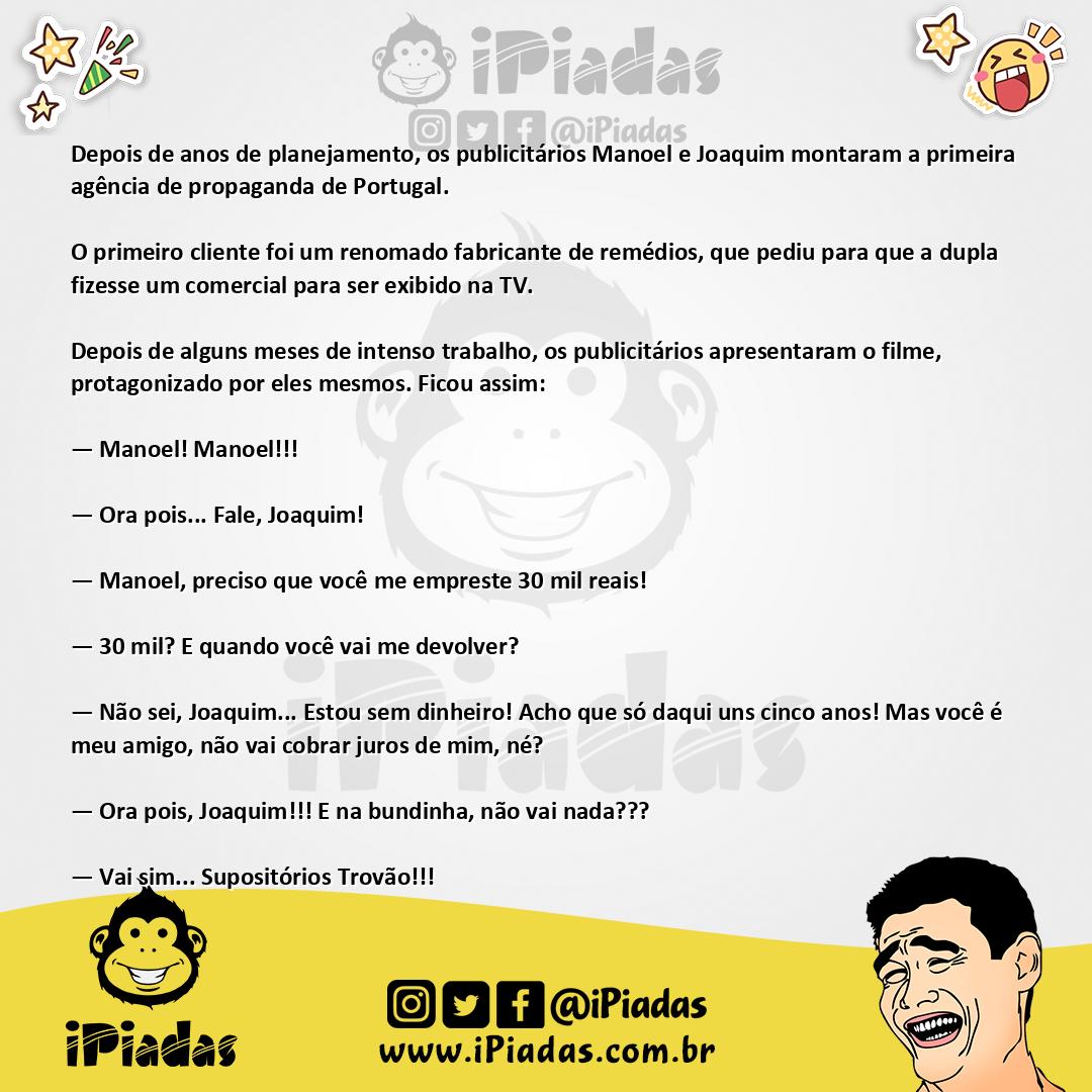 Ilustração da piada Portugueses publicitários no iPiadas