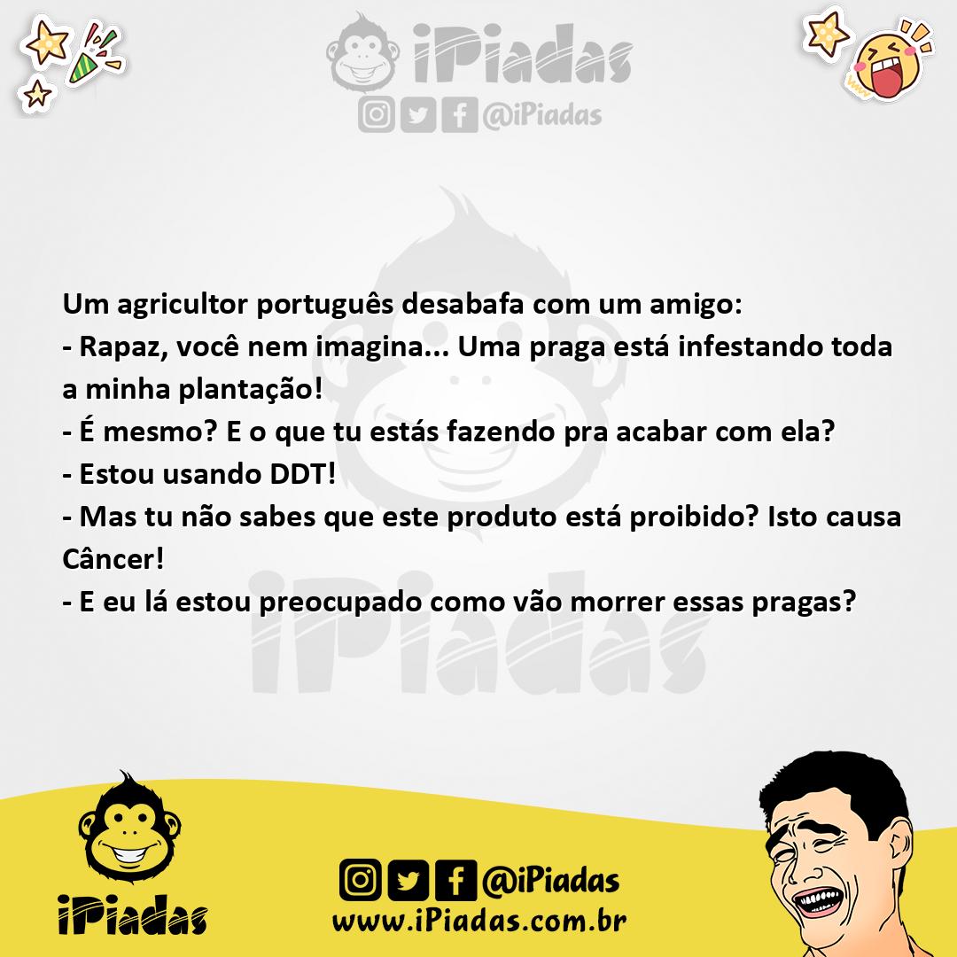 Ilustração da piada Praga em Portugal no iPiadas