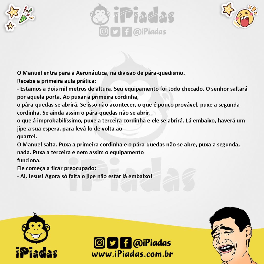 Ilustração da piada Pulo De Pára-quedas no iPiadas