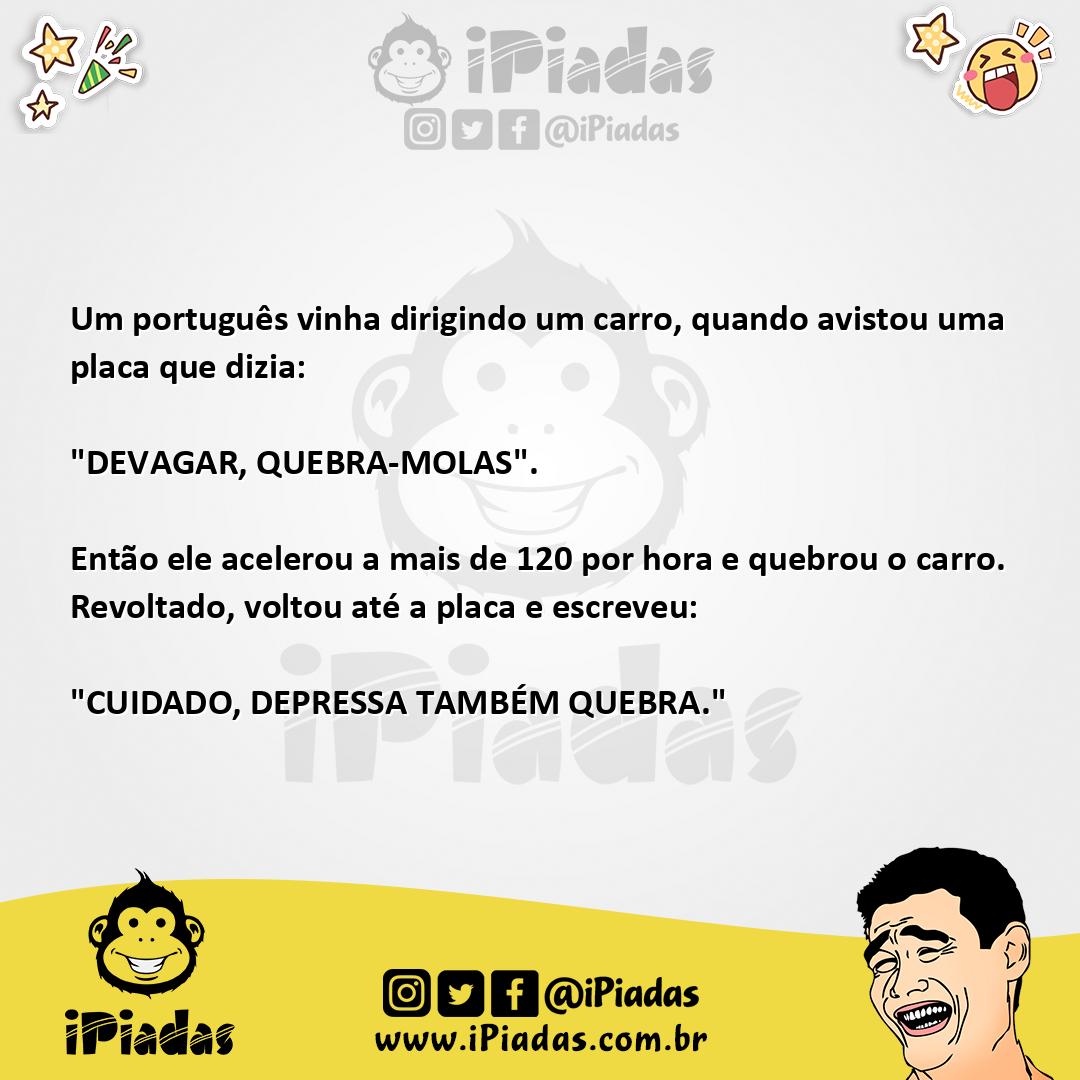 Ilustração da piada Quebra-Molas no iPiadas