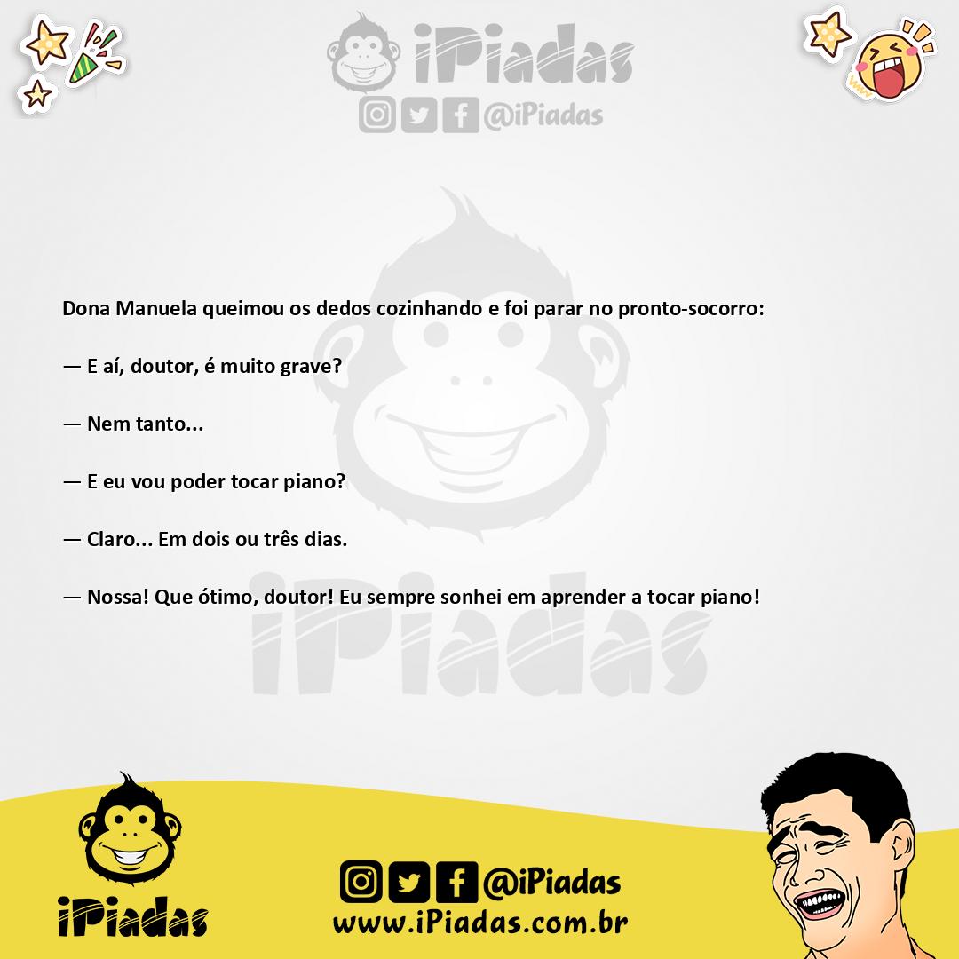 Ilustração da piada Queimadura milagrosa no iPiadas
