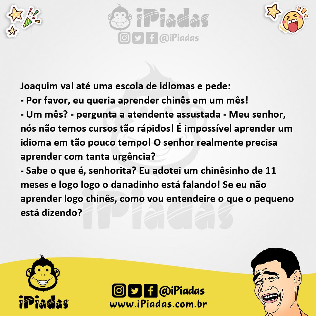 Ilustração da piada Querendo aprender Chinês no iPiadas