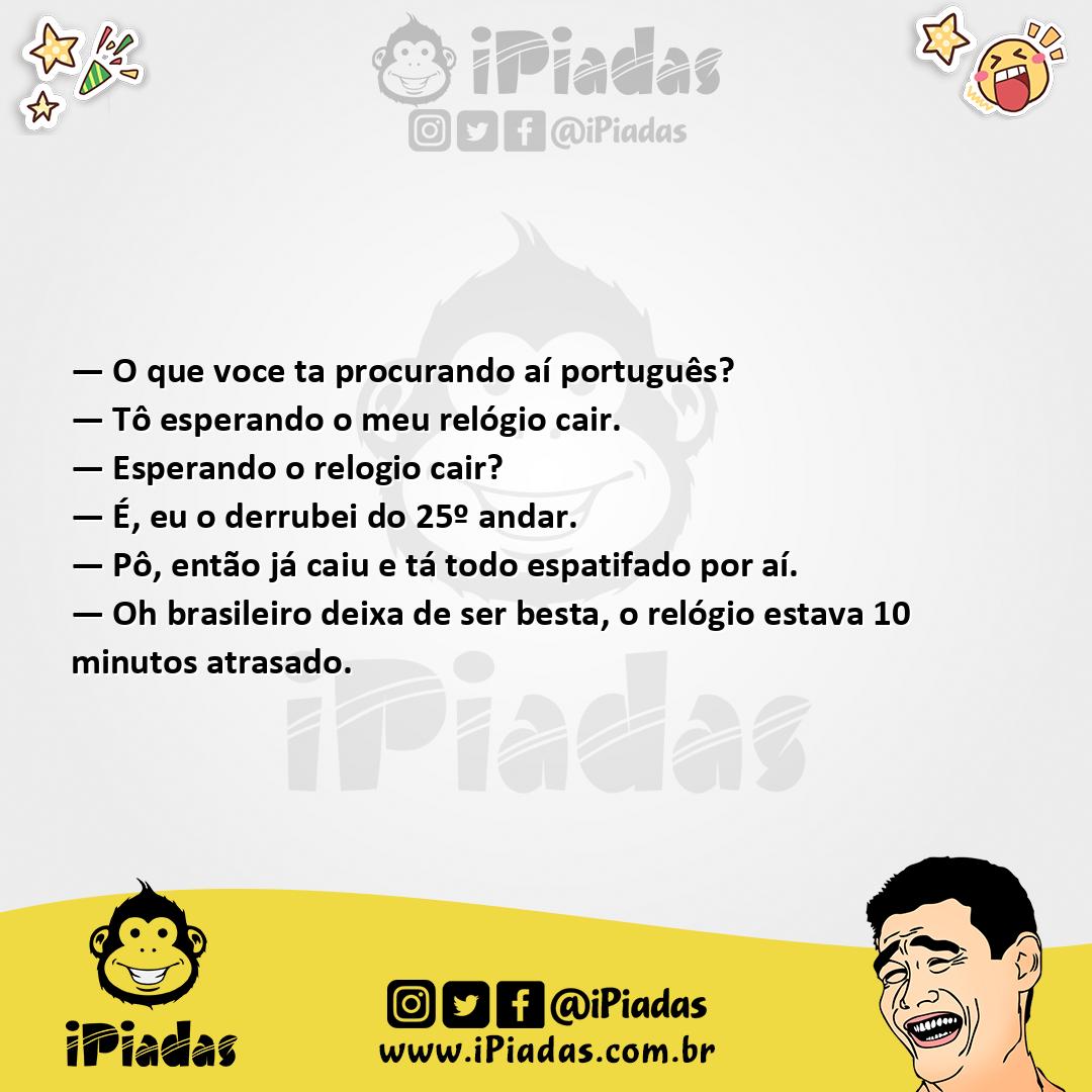 Ilustração da piada Relógio no iPiadas