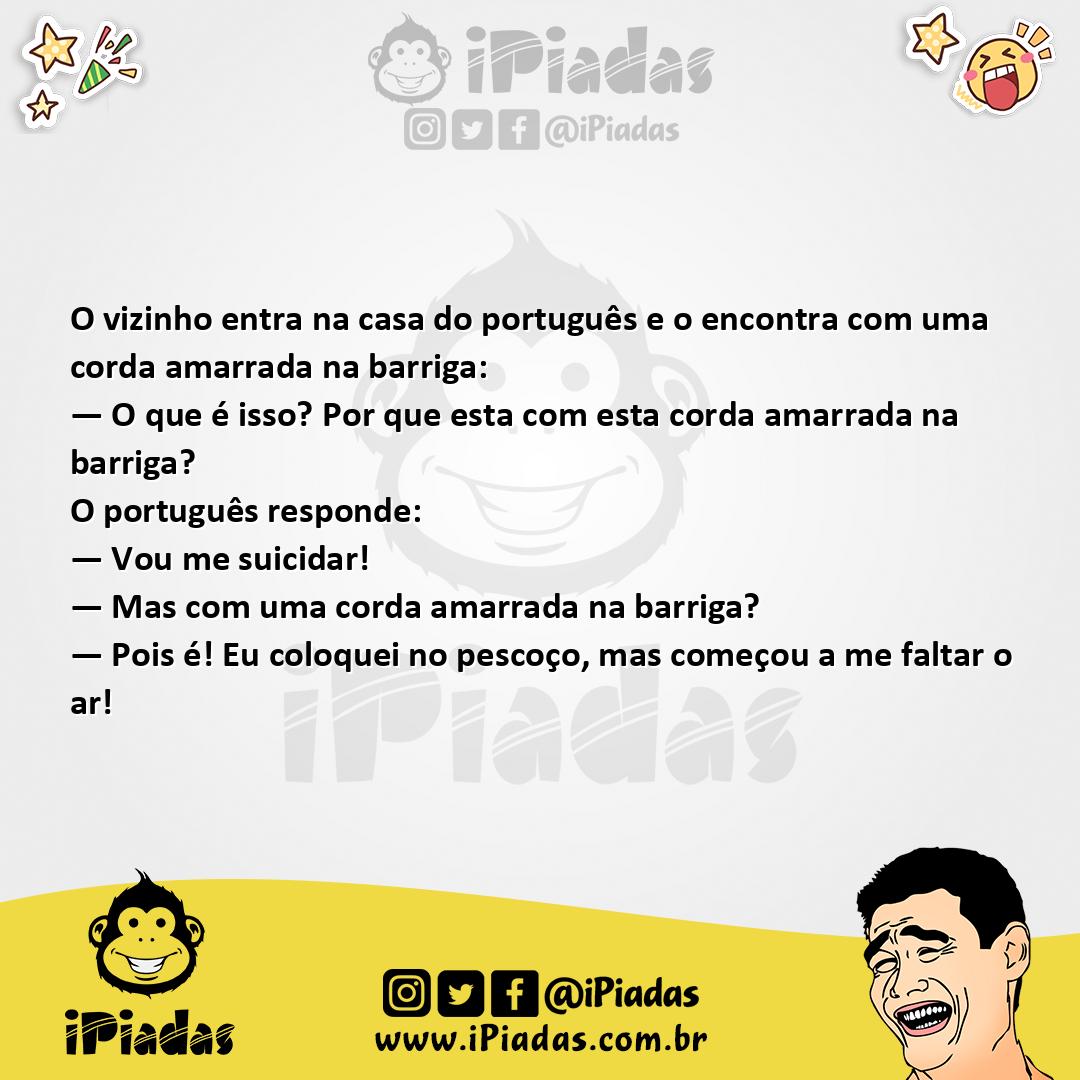 Ilustração da piada Suicídio do Português no iPiadas