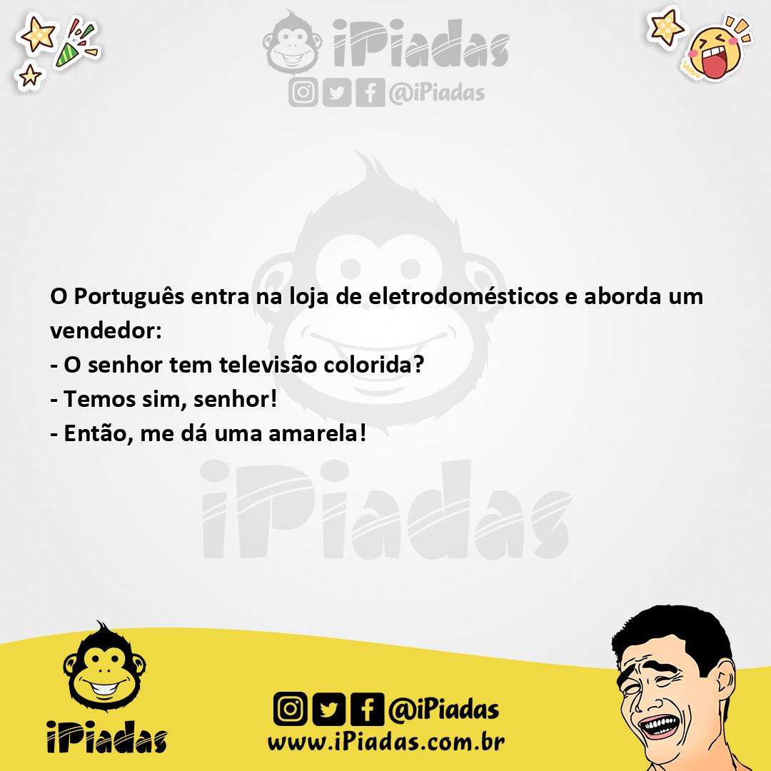 Ilustração da piada Televisão A Cores no iPiadas
