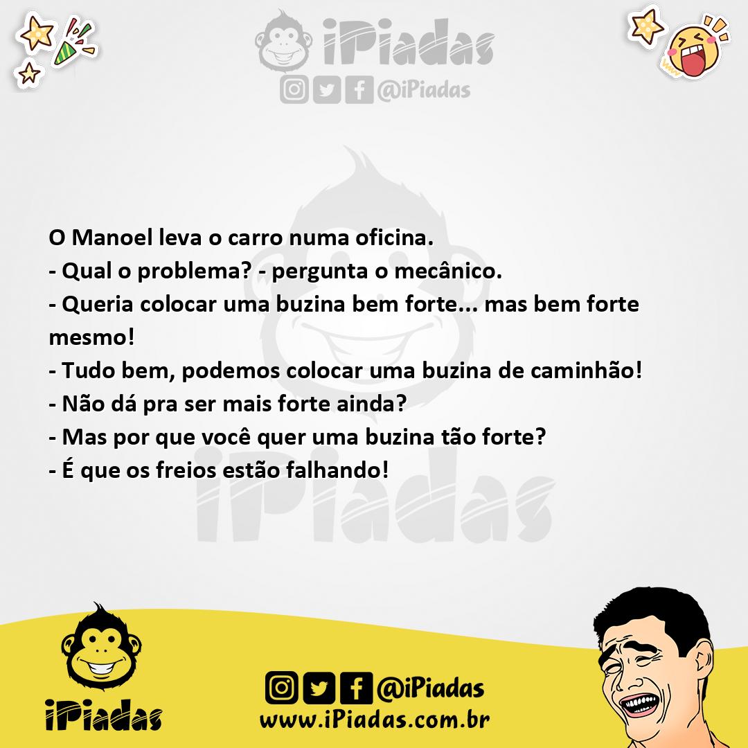 Ilustração da piada Trocando a buzina no iPiadas