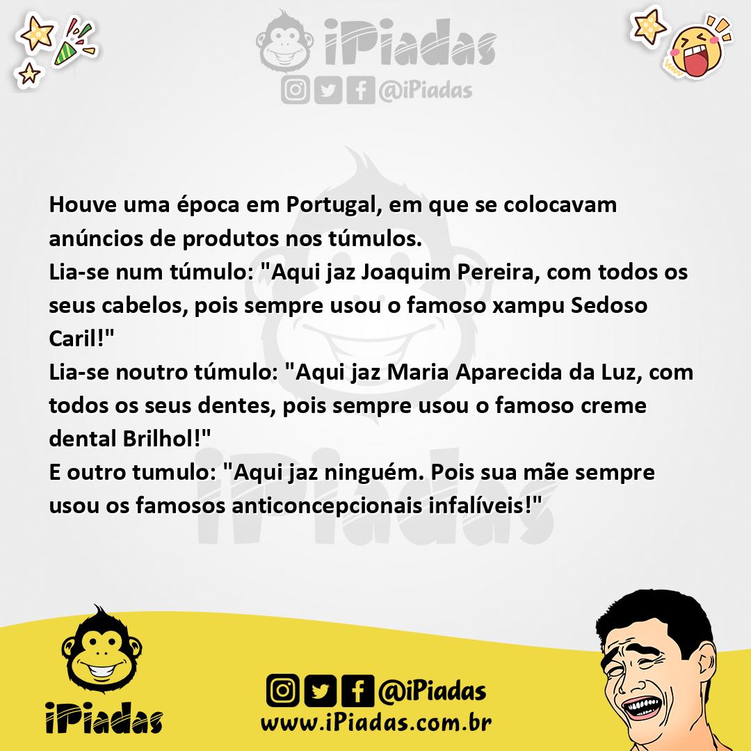 Ilustração da piada Túmulos Patrocinados no iPiadas