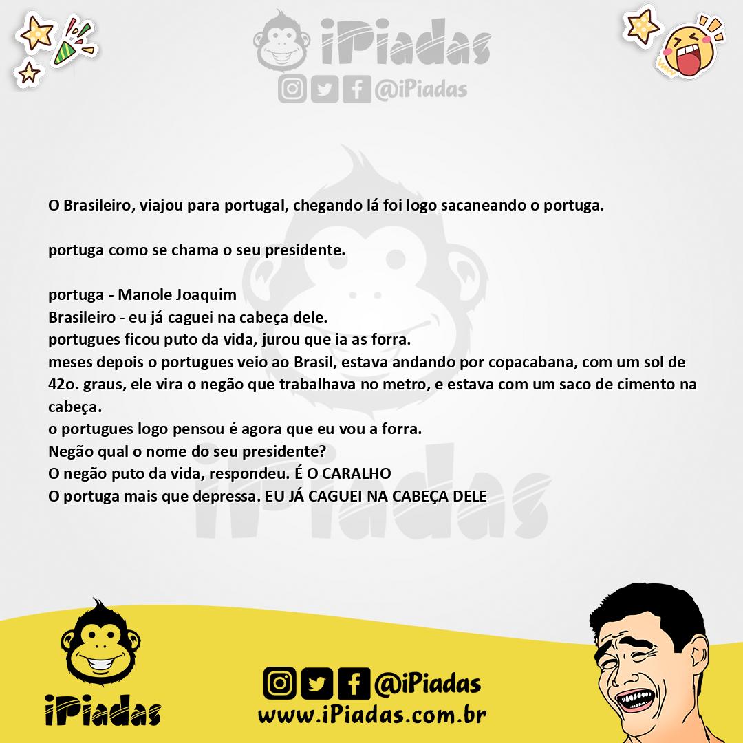 Ilustração da piada Vindo ao Brasil no iPiadas