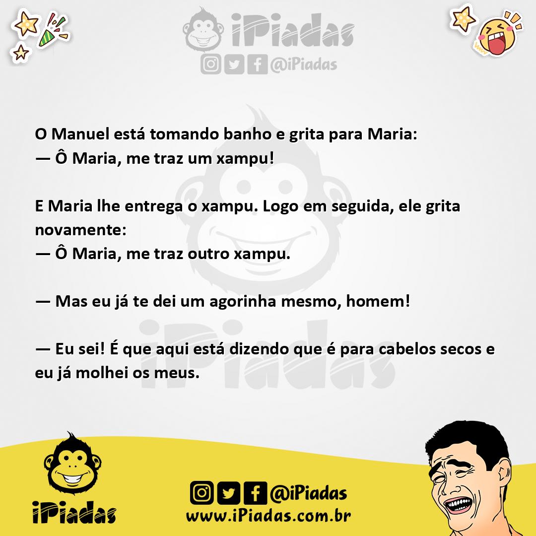 Ilustração da piada Xampu do Manoel no iPiadas
