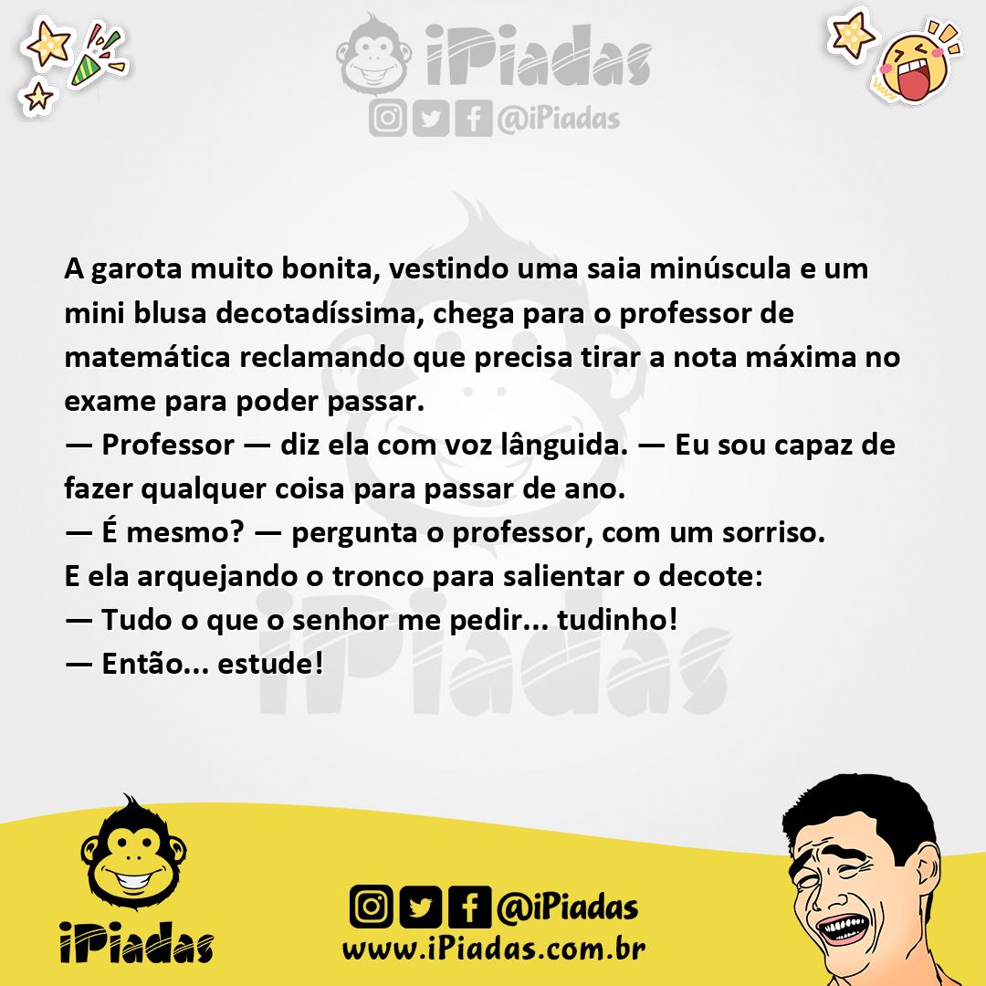 Ilustração da piada Tudo Para Passar no iPiadas