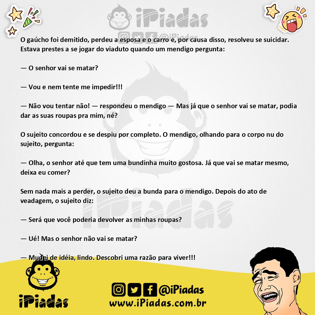 Ilustração da piada Adeus mundo cruel no iPiadas