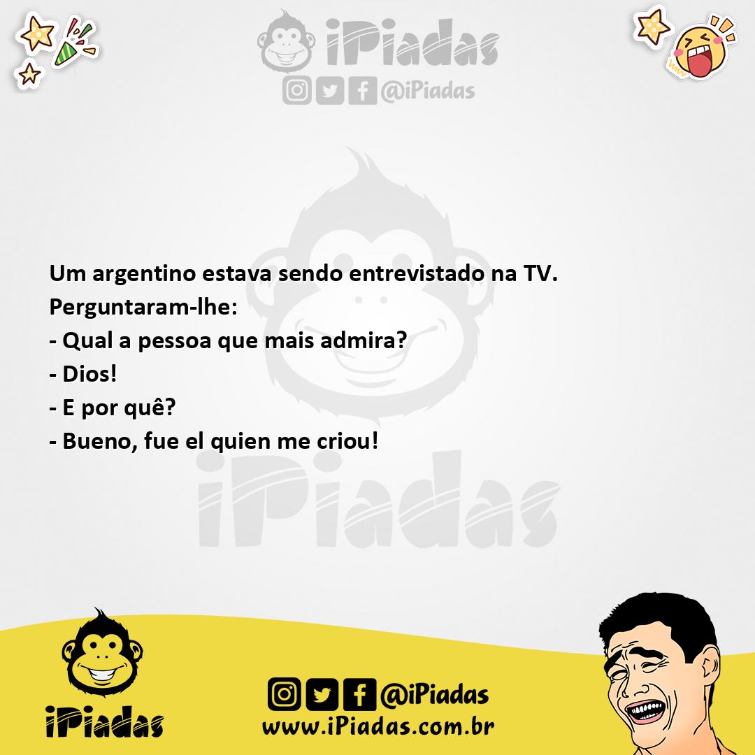 Ilustração da piada Argentino entrevistado no iPiadas