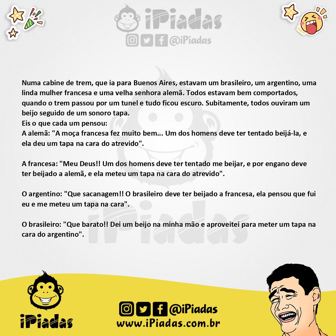 Ilustração da piada Brasileiro x Argentino no iPiadas