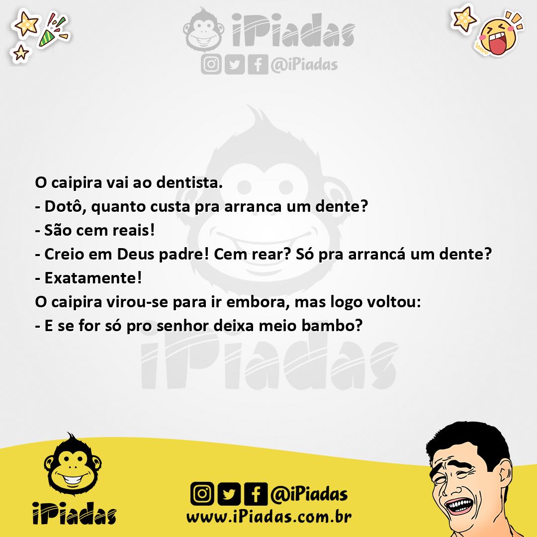 Ilustração da piada Caipira No Dentista no iPiadas