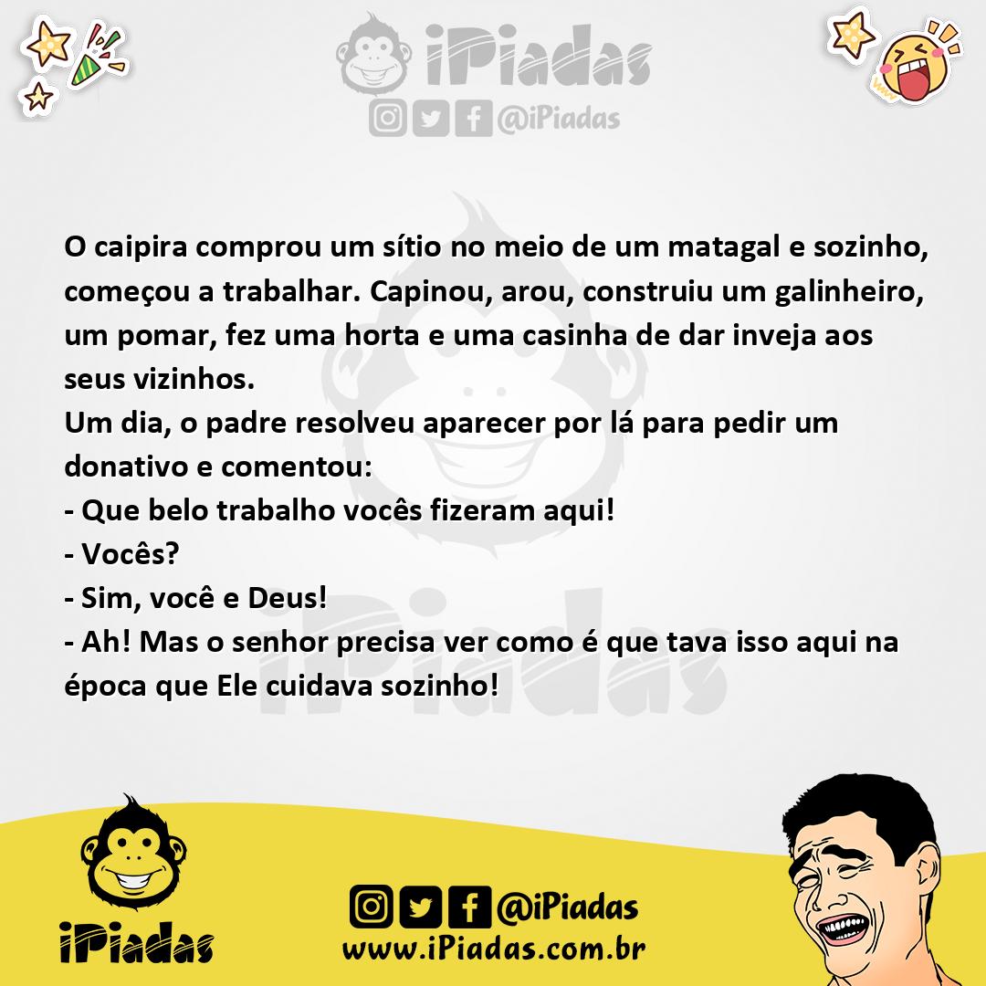 Ilustração da piada Cuidando do sítio no iPiadas