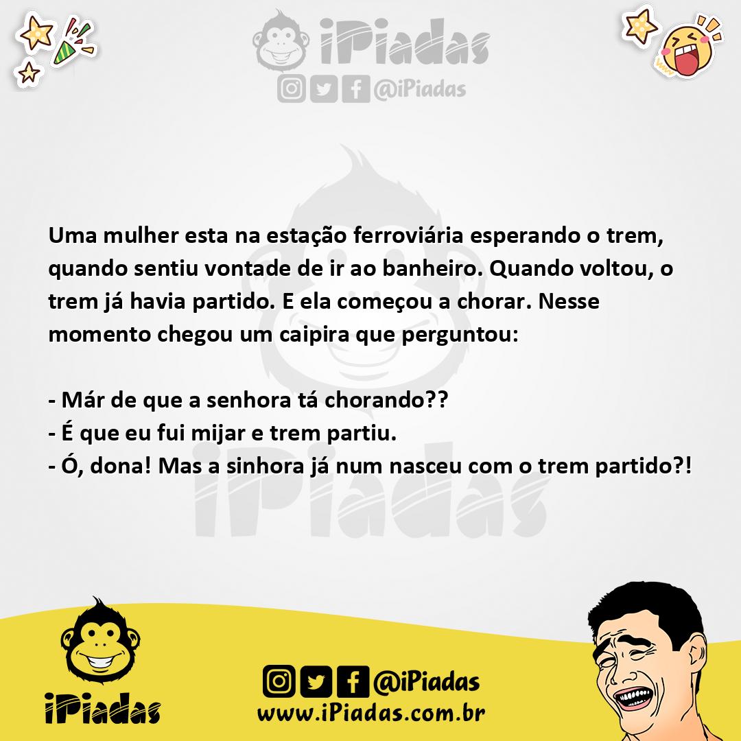Ilustração da piada E o trem partiu no iPiadas