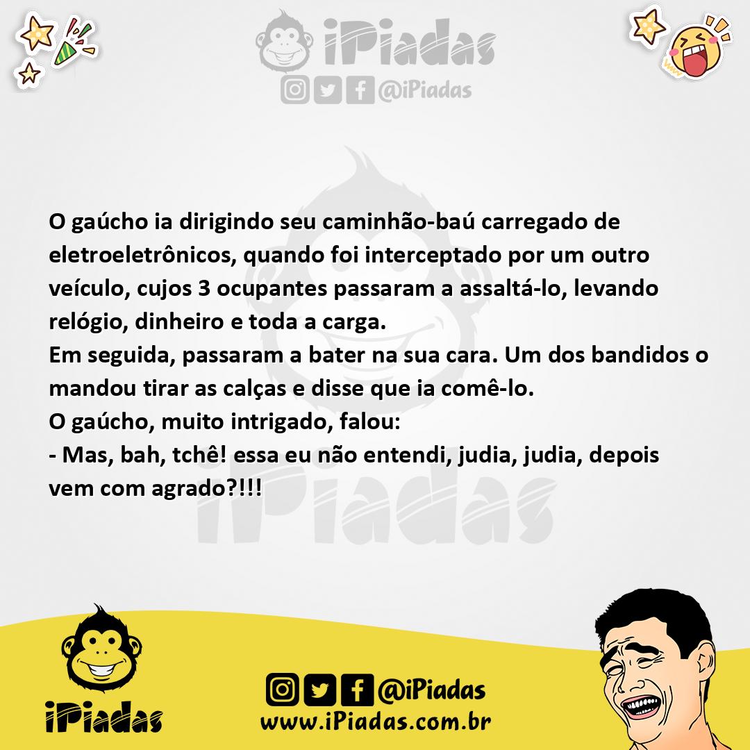 Ilustração da piada Gaúcho assaltado no iPiadas