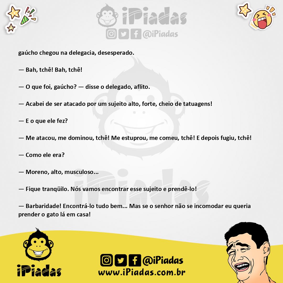 Ilustração da piada Gaúcho atacado no iPiadas