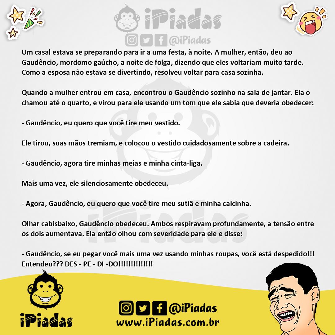 Ilustração da piada Gaúcho mordomo no iPiadas