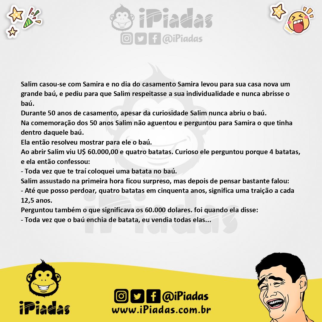 Ilustração da piada O baú no iPiadas