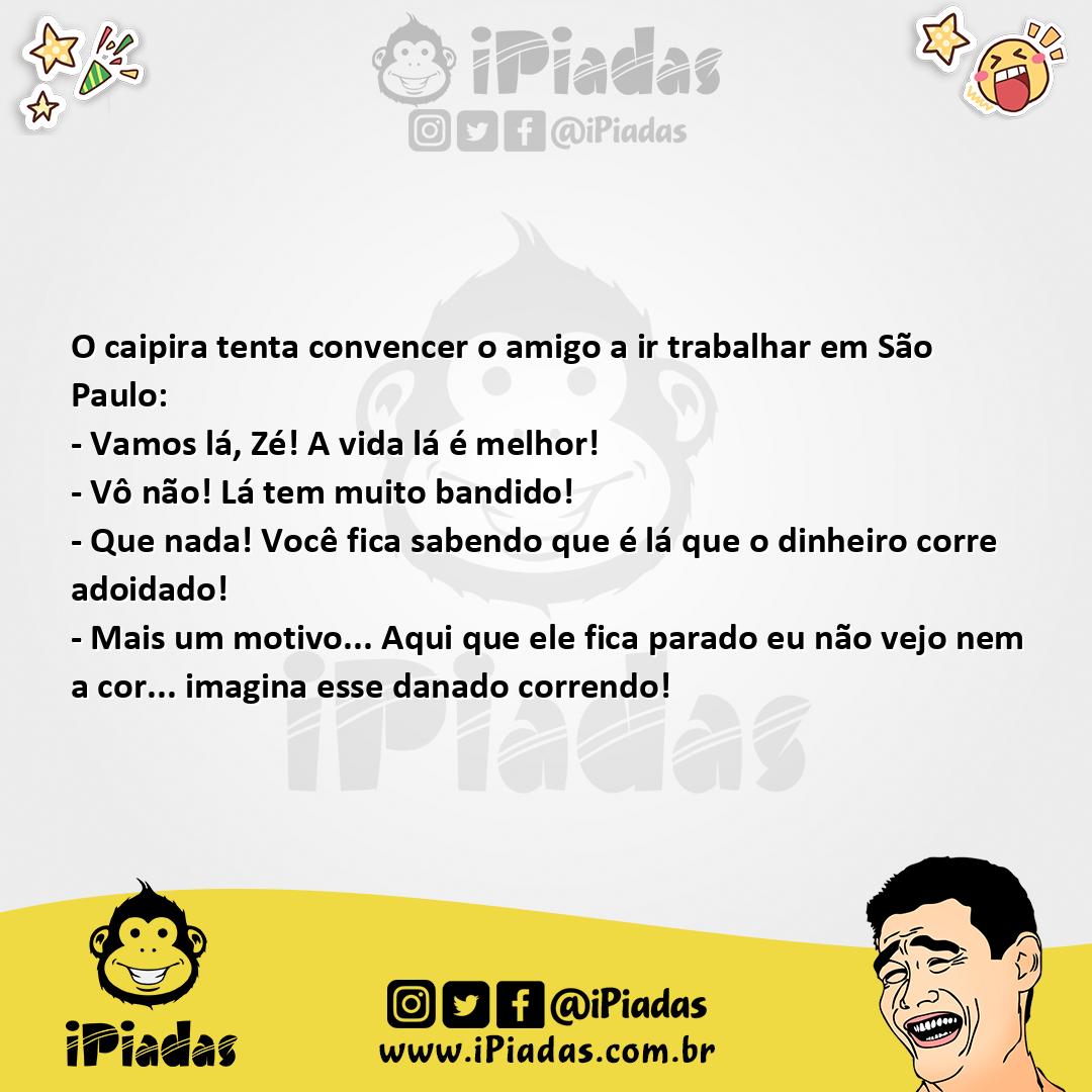 Ilustração da piada Trabalhar em sampa no iPiadas