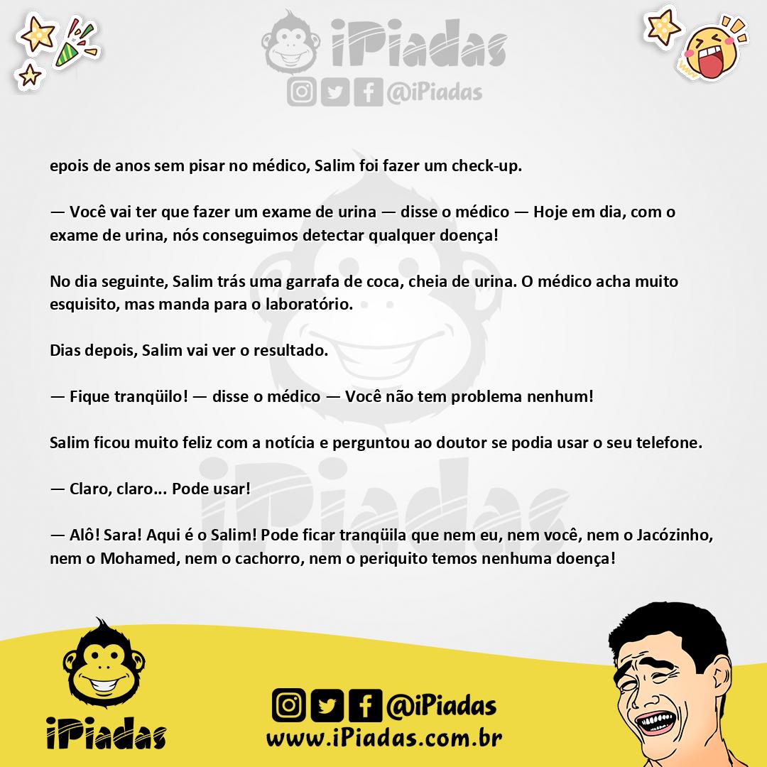 Ilustração da piada Urina do Salim no iPiadas