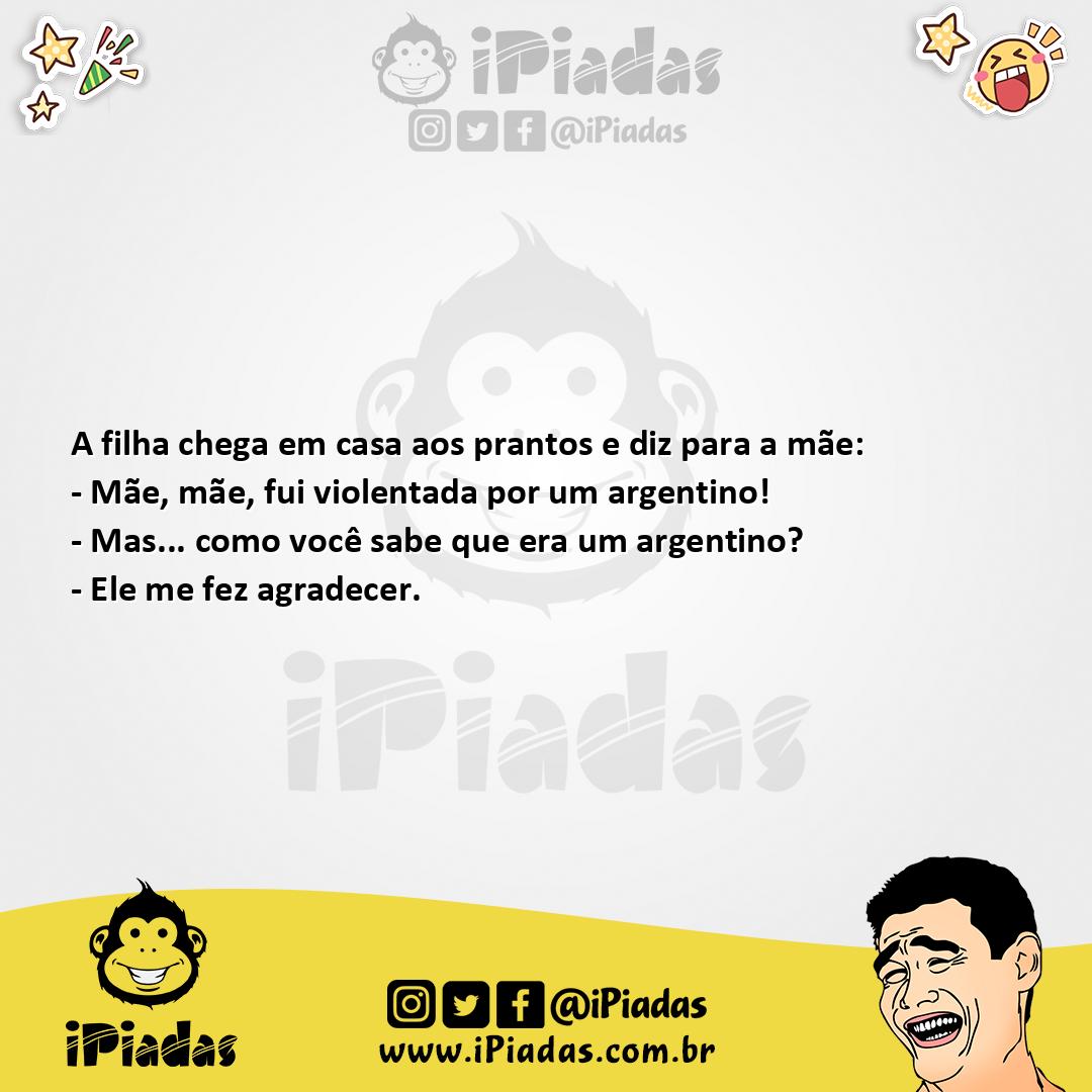 Ilustração da piada Violentada por argentino no iPiadas