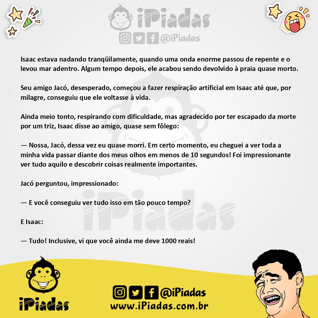 Ilustração da piada Voltando da morte no iPiadas