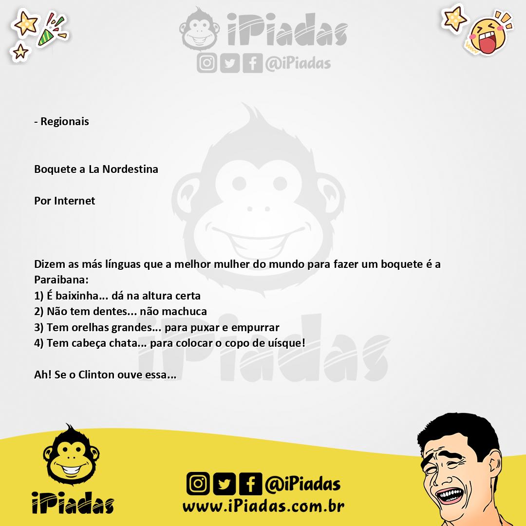 Ilustração da piada Boquete a La Nordestina no iPiadas