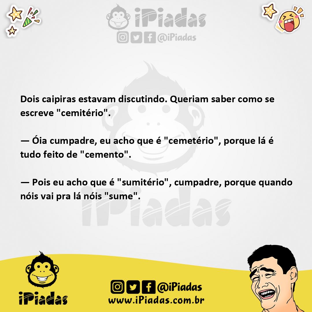 Ilustração da piada Cemitério? no iPiadas