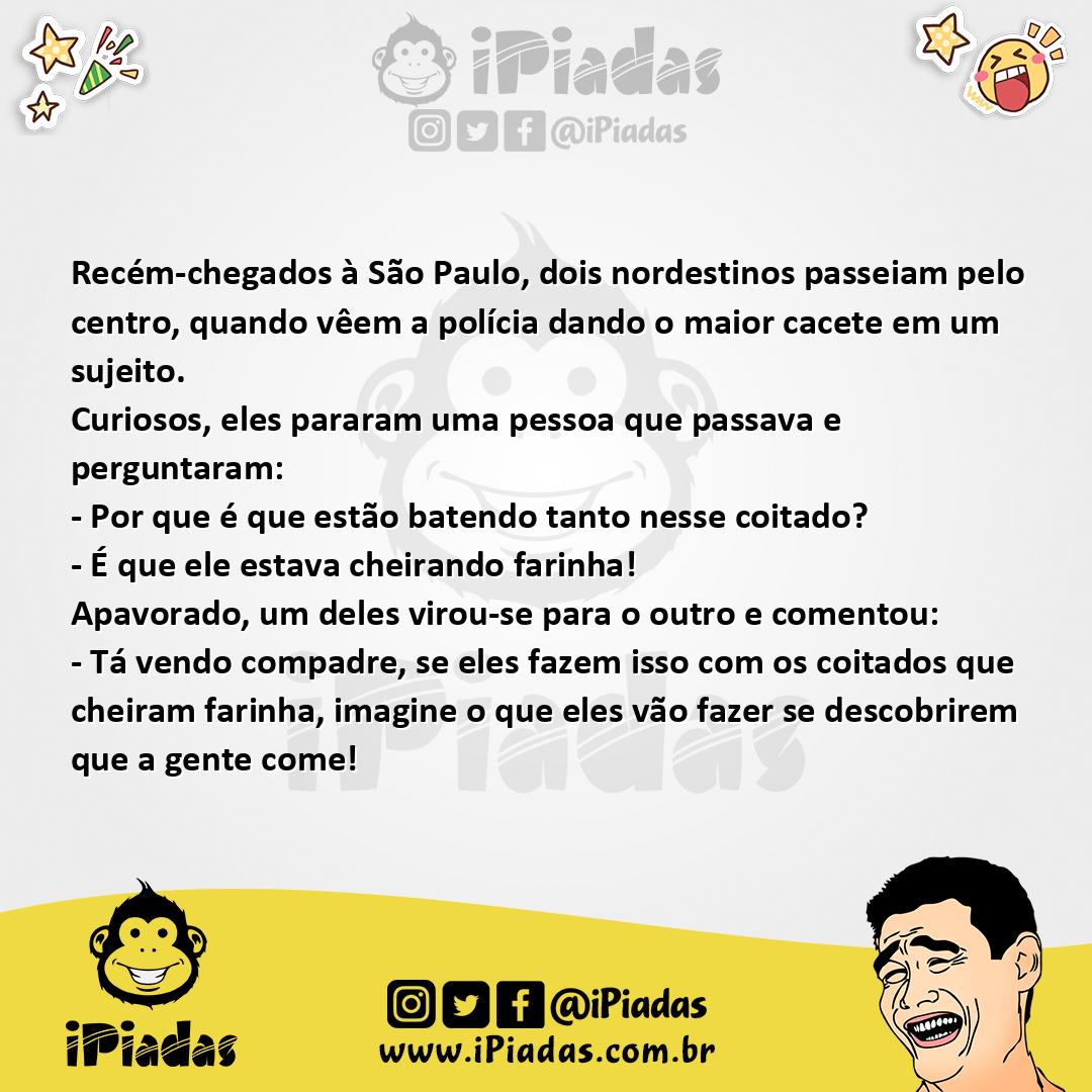 Ilustração da piada Cheirando Farinha no iPiadas