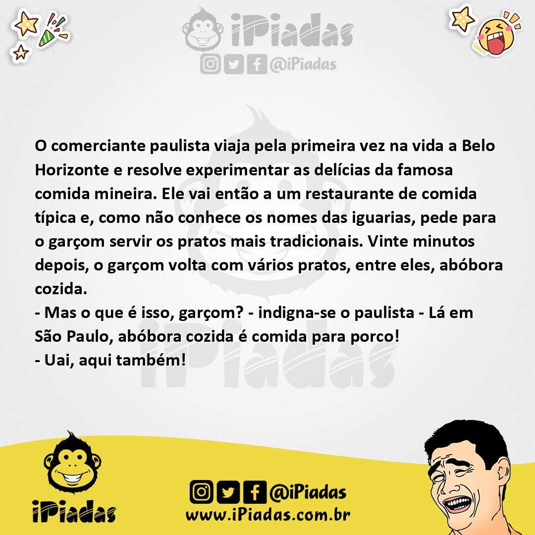 Ilustração da piada Come quieto no iPiadas