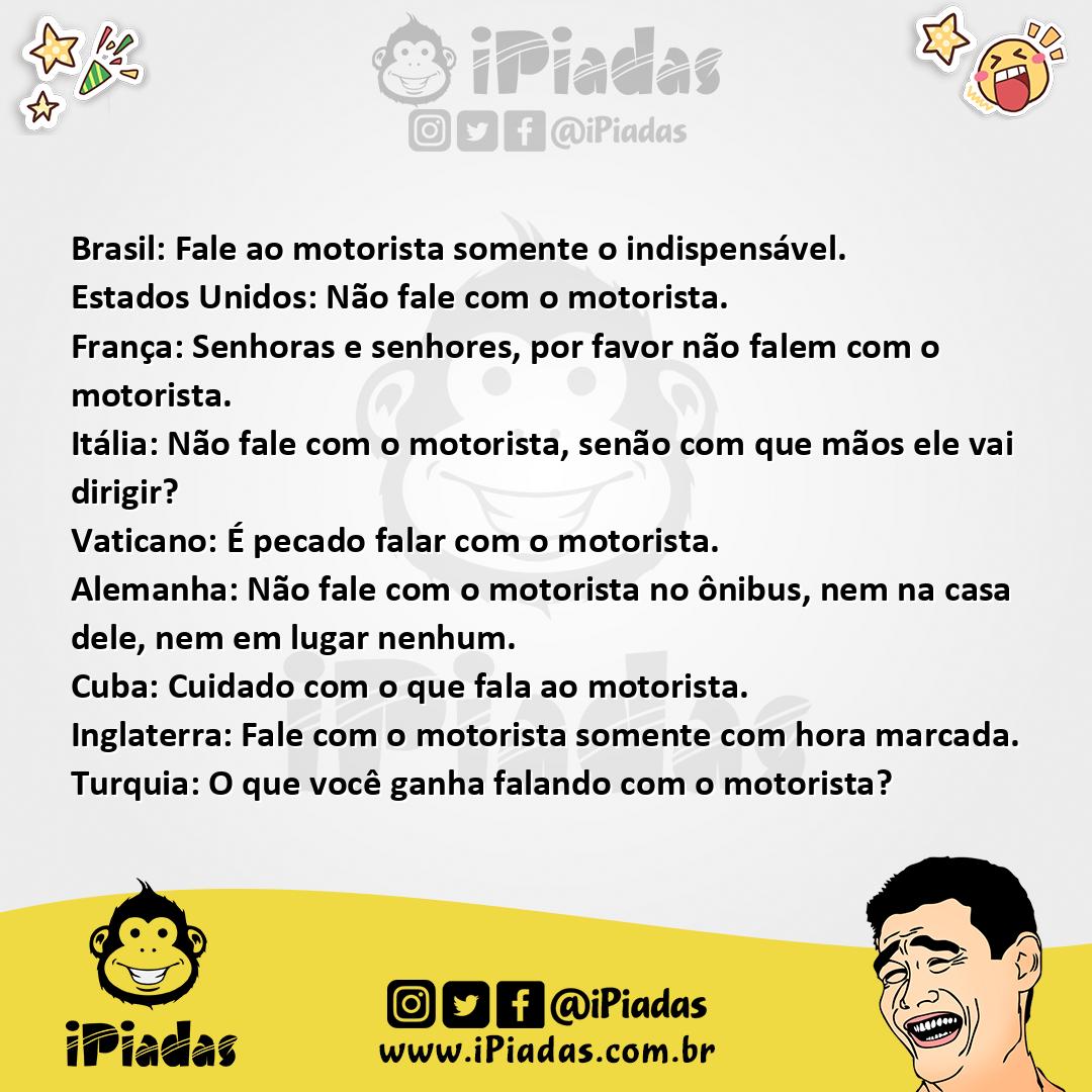 Ilustração da piada Instruções de advertencia em ônibus no iPiadas