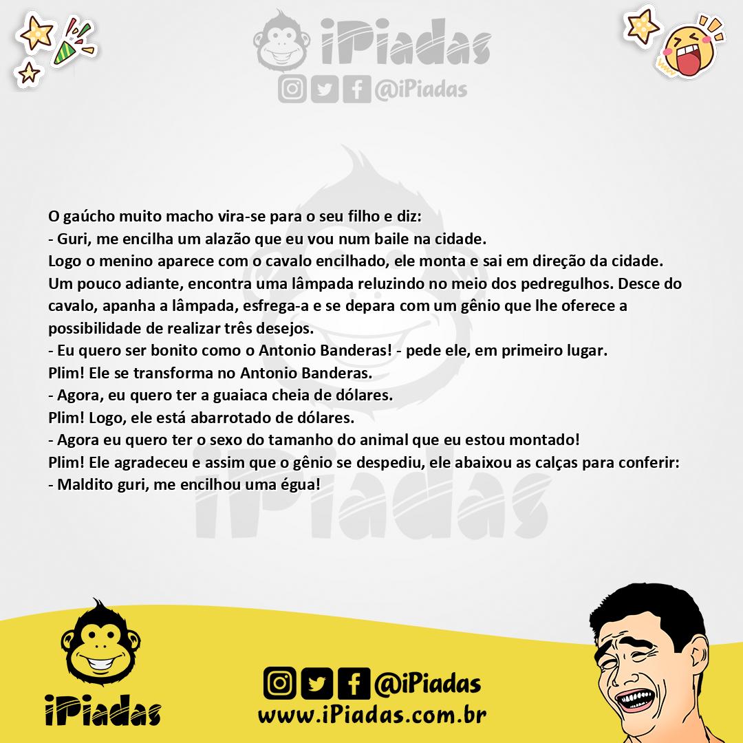 Ilustração da piada O Gaúcho e o Genio no iPiadas