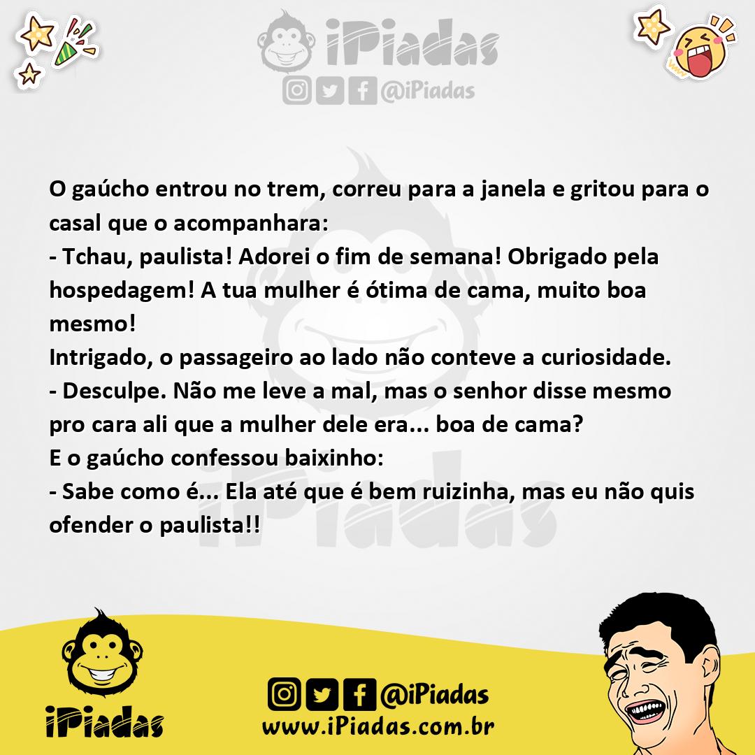 Ilustração da piada O Paulista se Ferrou no iPiadas