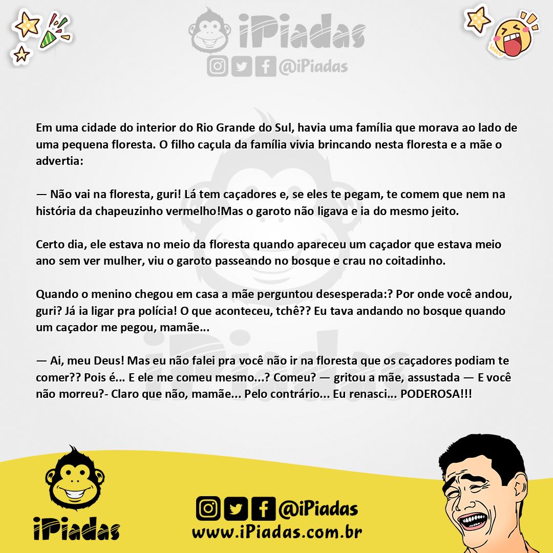 Ilustração da piada O perigo da floresta no iPiadas
