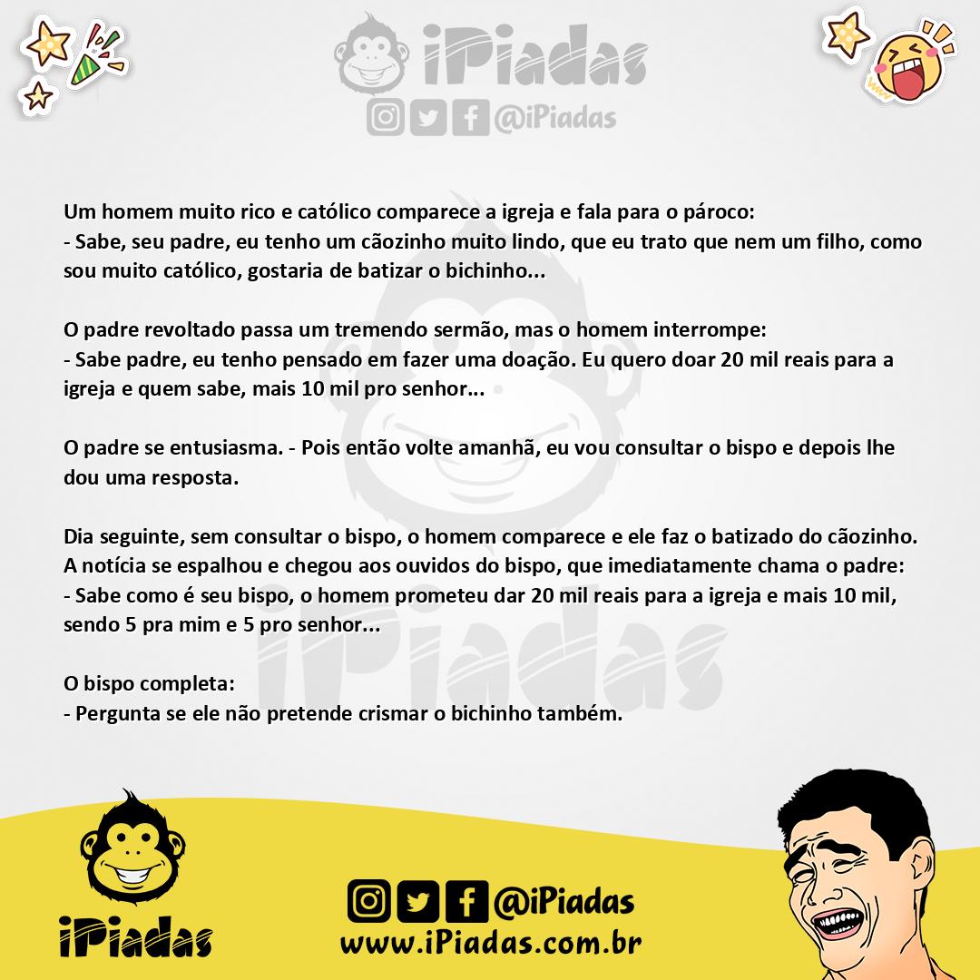 Ilustração da piada Sacramento Lucrativo no iPiadas