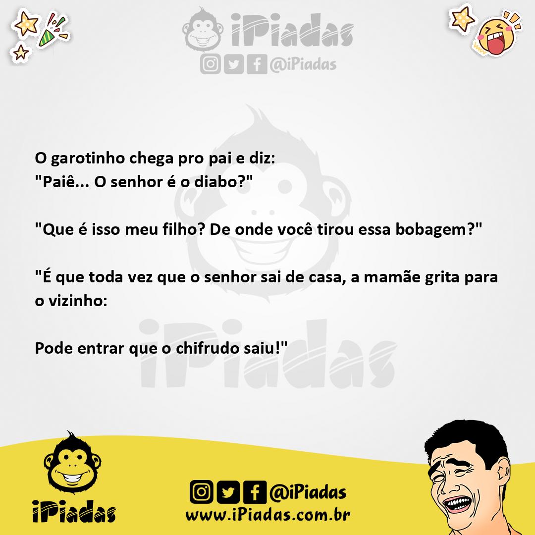 Ilustração da piada O senhor é o diabo? no iPiadas
