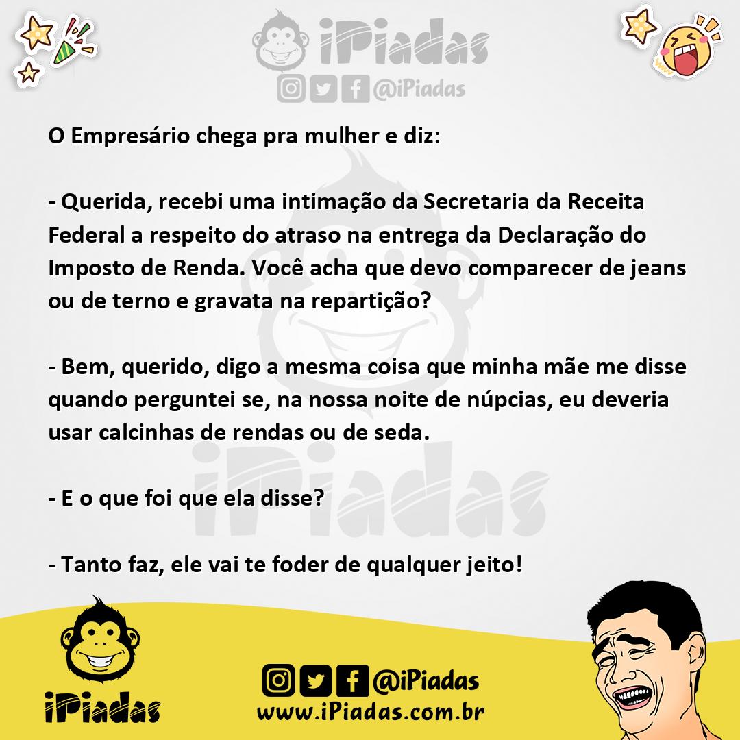 Ilustração da piada Receita Federal no iPiadas