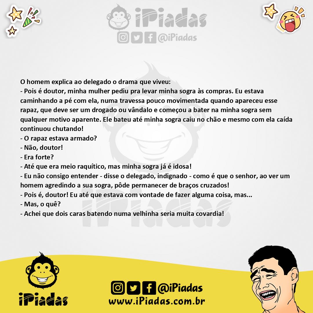 Ilustração da piada A Sogra sendo Agredida no iPiadas