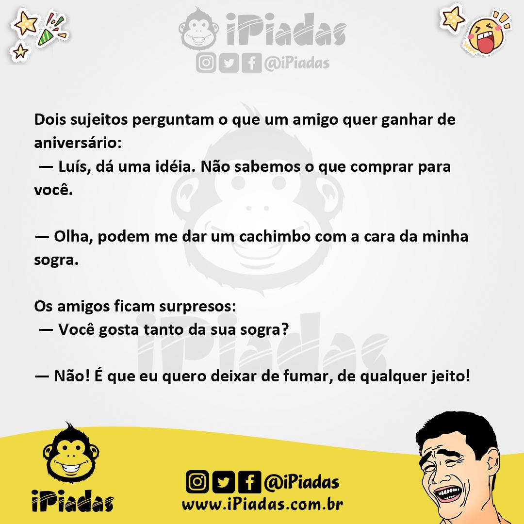 Ilustração da piada Fumo na Sogra no iPiadas