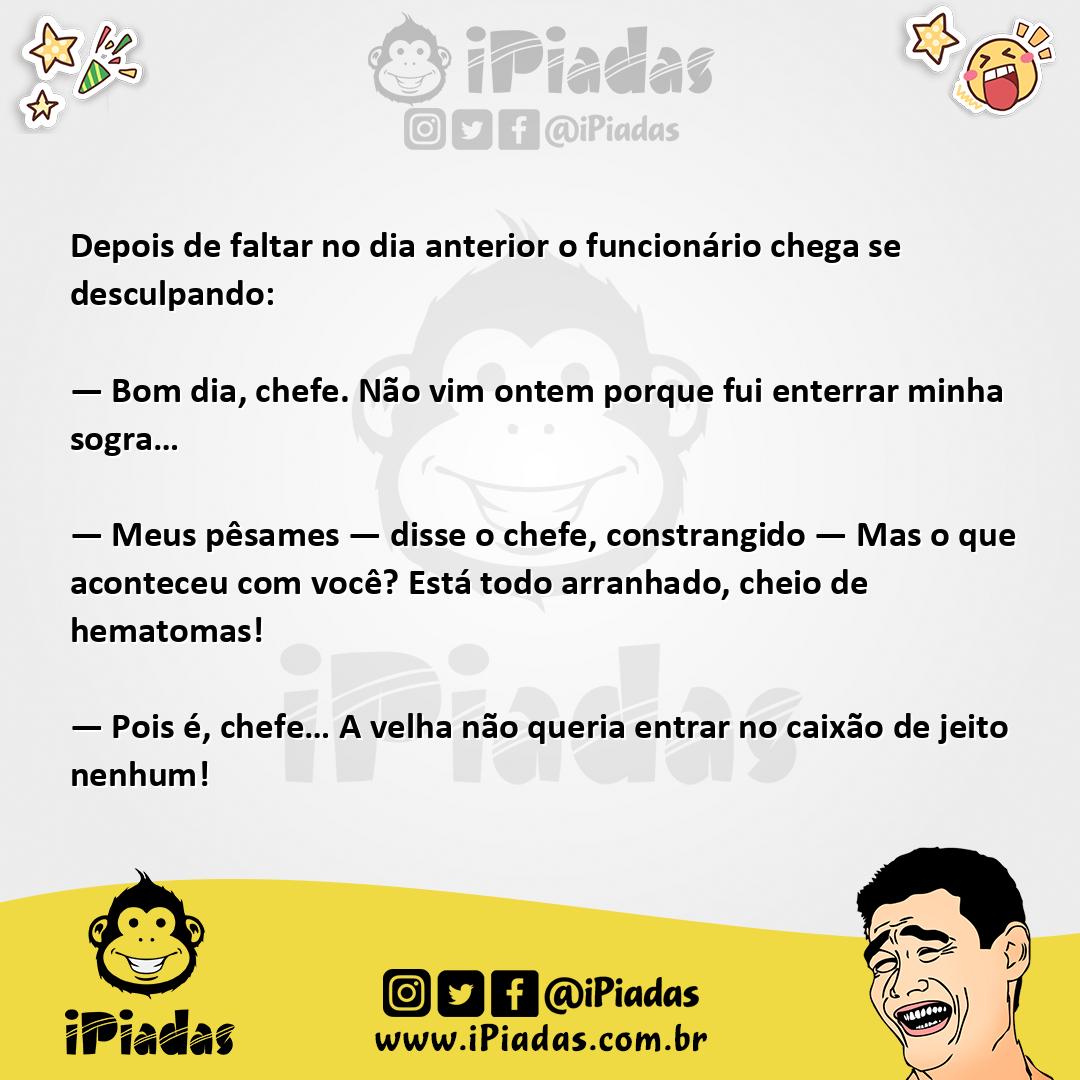 Ilustração da piada No Enterrando a Sogra no iPiadas