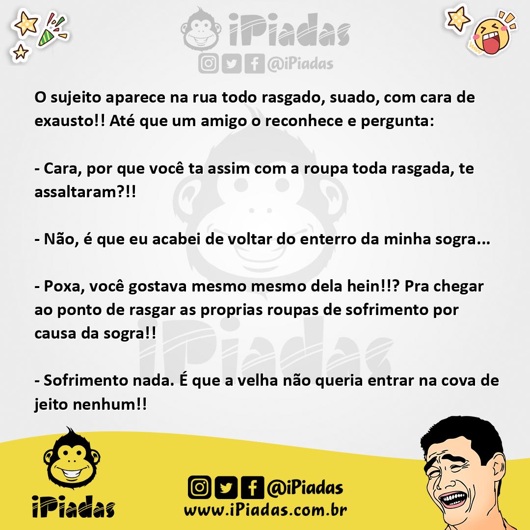 Ilustração da piada O Genro Rasgado Na Rua no iPiadas