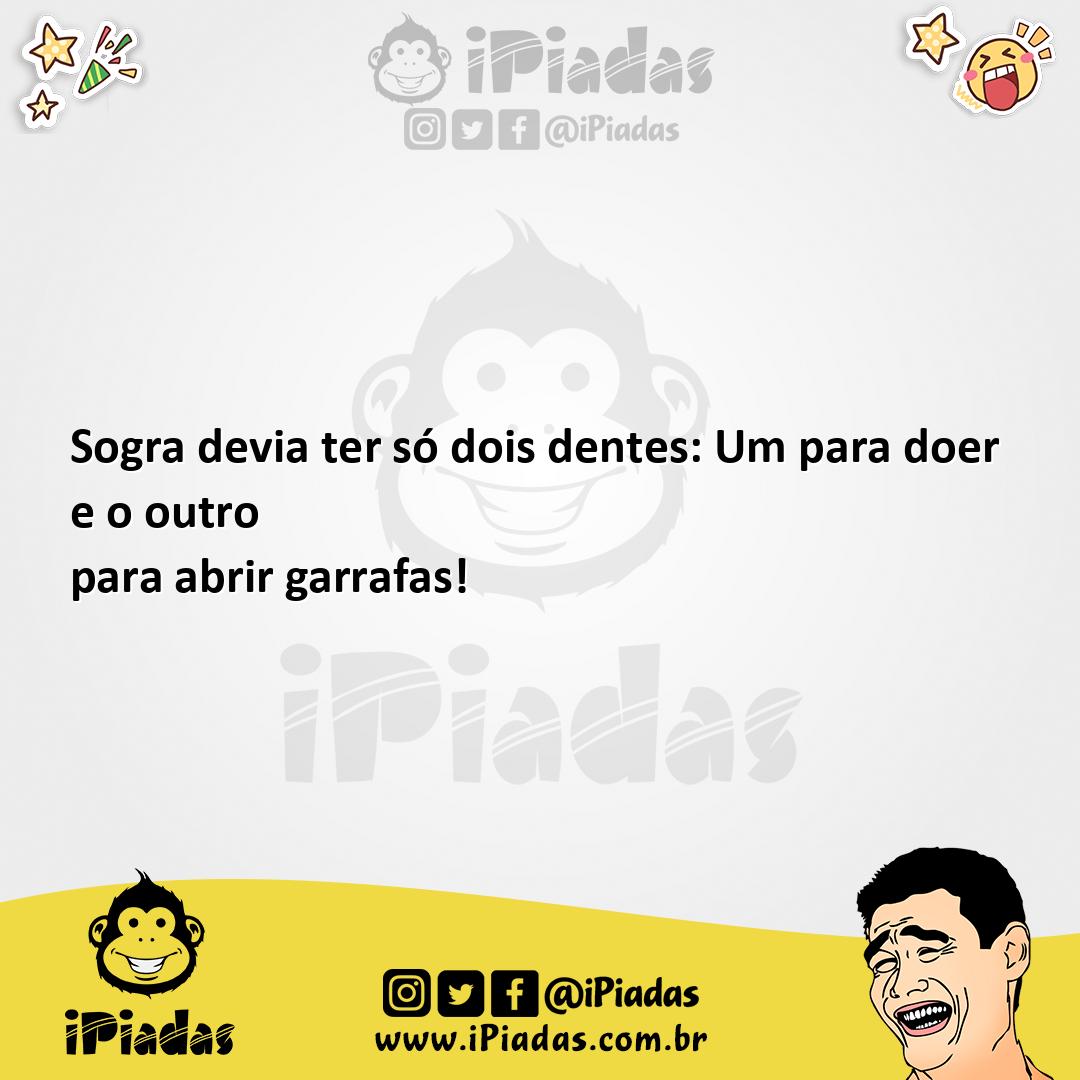 Ilustração da piada Os dentes da sogra no iPiadas
